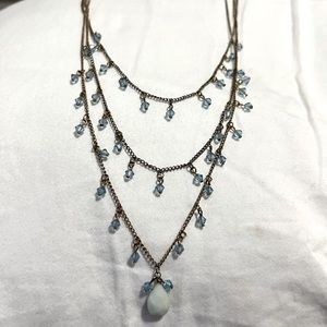 3 layer boutique blue necklace